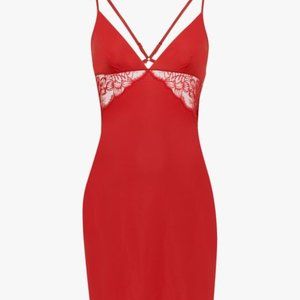 LA PERLA LAYLA Chemise / Slip Dress Red Lace, Size S, Rare, New with Tags
